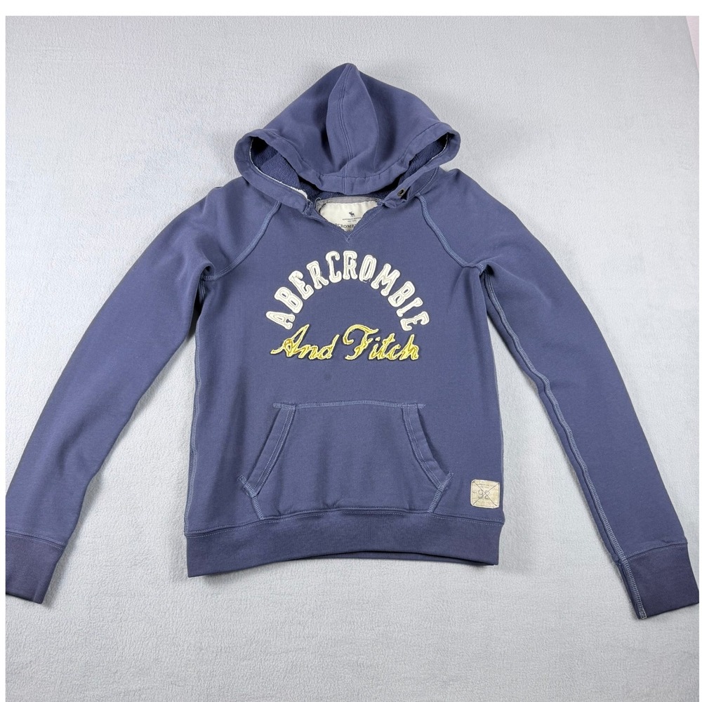 Abercrombie & Fitch Women's Large Y2K Blue Purple Logo Hoodie Pullover